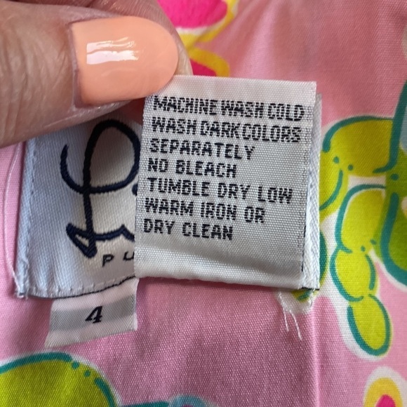 Lilly Pulitzer Gidget Pink Sands Dress Crab Flower Pink Yellow Size 4 - Picture 10 of 10